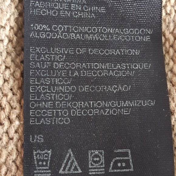 Calvin Klein Jeans SZ M 100% Cotton Tan Knit 2 Button Shawl Collar Men's Sweater - Picture 8 of 16